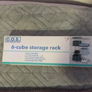 Black and White 6-Cube Storage Rack